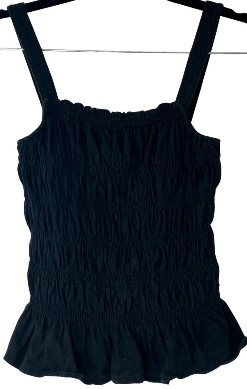 Universal Thread Black Scalloped Stretch Sleeveless Tank Top Size L